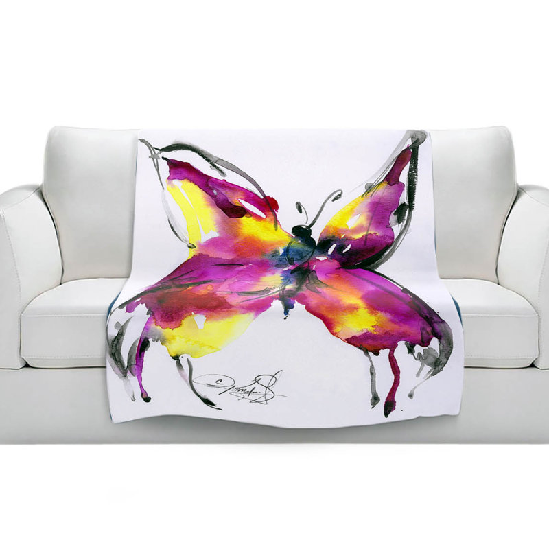 Couverture sherpa doux papillon bliss 56, l 68 po x L 80 po