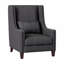 Chaise d'appoint de style moderne avec garniture cloutée et capitonnage gris foncé