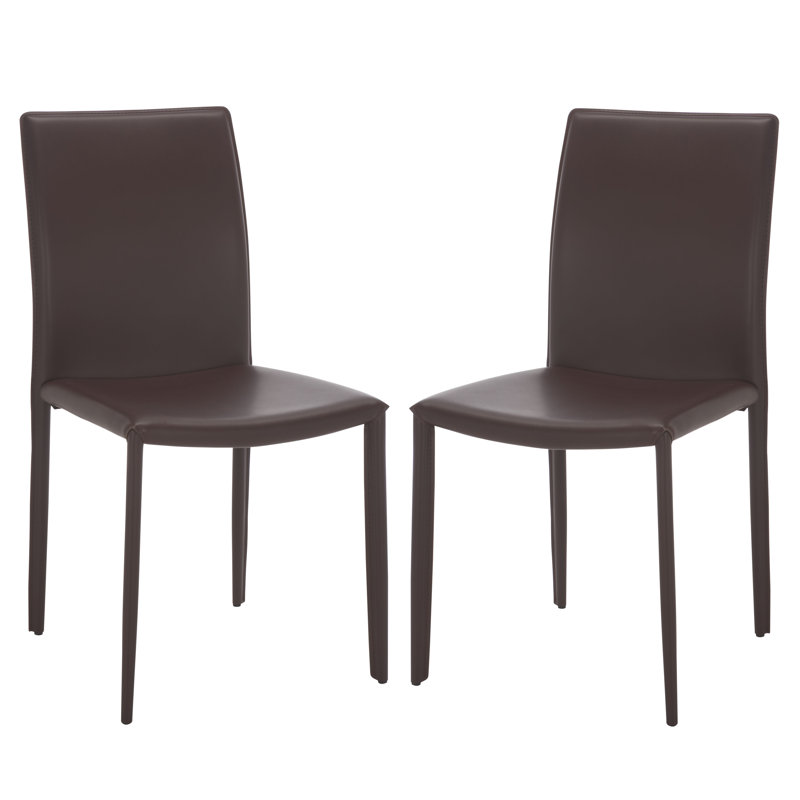 Chaise parsons rembourrée Dous, Brun