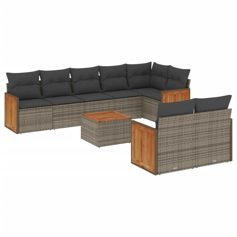 Ensemble de canapé de jardin Vidaxl, Gris, Gris
