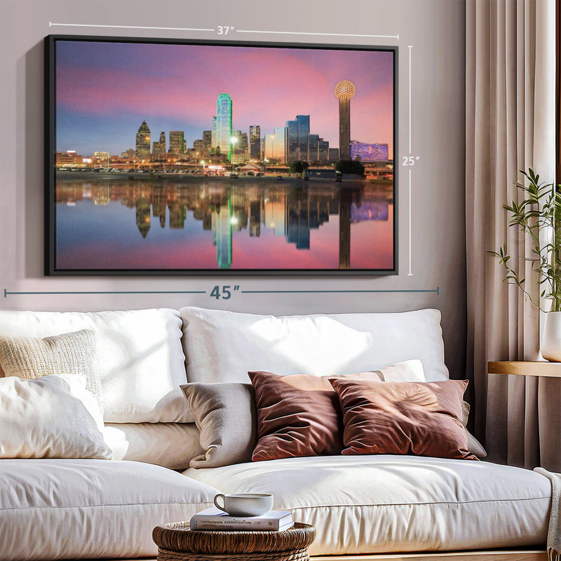 Impression sur toile «Amazing Dallas Skyline», H 25 po x l 37 po