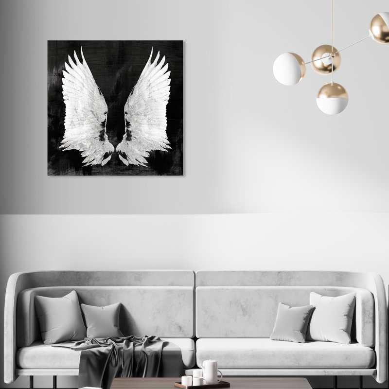 " My Night Wings " Painting Print, 30" H x 30" W x 1.5" D, Wrapped Canvas