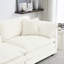 Salon modulaire en forme de U, canapé modulaire 5 places avec assise haute en chenille blanche