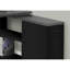 Bureau d'ordinateur, bureau personnel, coin, gauche, configuration à droite, tiroirs de rangement, forme en L, travail, ordinateur portable, stratifié noir et gris, métal noir, contemporain, moderne