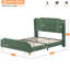Base de lit tapissier en cuir pour grand lit avec tête de lit à oreilles et, sans sommier requis, 4 pouces sous le lit pour un balayage, et plateforme stable, esthétique confortable, printemps, lisse-16858389-16858395