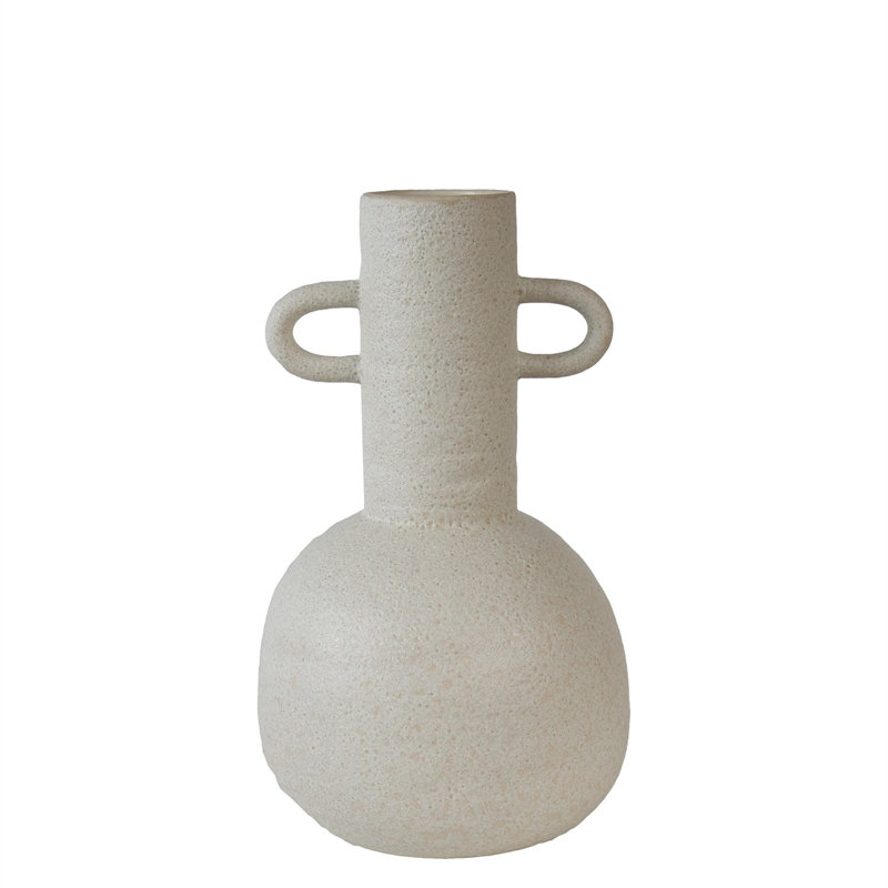 Vase de table en céramique Kelia, Blanc