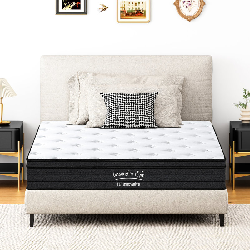 Pleine grandeur, matelas de 10 po, tissu tricoté 3D, mousse viscoélastique imprégnée de gel, respirabilité, matelas à fermeté moyenne de taille moyenne avec couches de ressorts zonées pour l'alignement de la colonne vertébrale