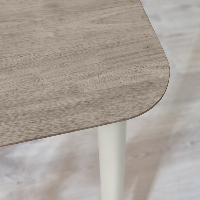 Drea Solid Wood Dining Table - Traditional Rustic Farmhouse Kitchen Style, Whitewash, 74cm H x 150cm W x 90cm D