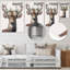 Mignon bébé caribou avec couronne florale IV - décoration murale moderne en métal-968184284