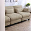 Canapés d'angle à compression, causeuse modulaire moderne en chenille camel pour petits espaces