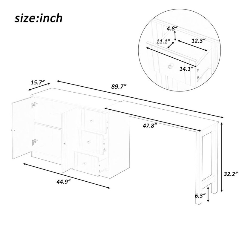 Stylish Extendable Storage Cabinet