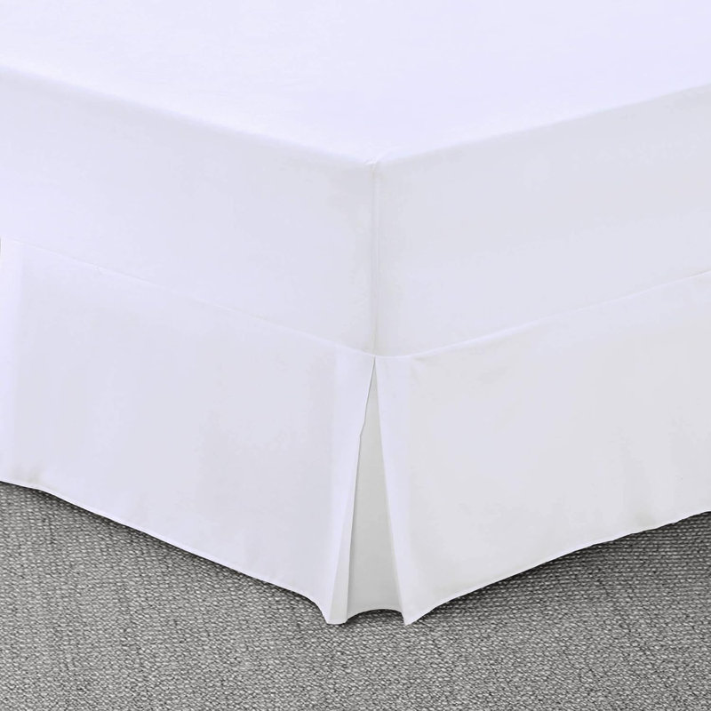 Pleated Bed Skirt, 200cm W x 152cm L, White