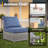 Cassville 8 - Person No Assembly Required Outdoor Conversation Set, Patio Wicker Sectional Seating Group with Cushions, All Weather Sofa Set with Optional Fire Pit Table for Garden Backyard-93662486-93092039