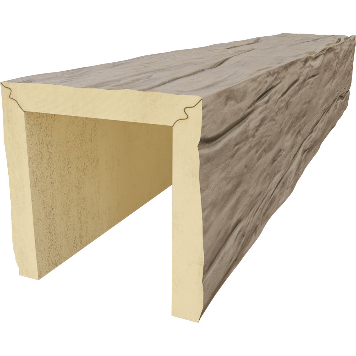 Ekena Millwork Riverwood Endurathane Faux Wood 3Sided Ceiling Beam (U