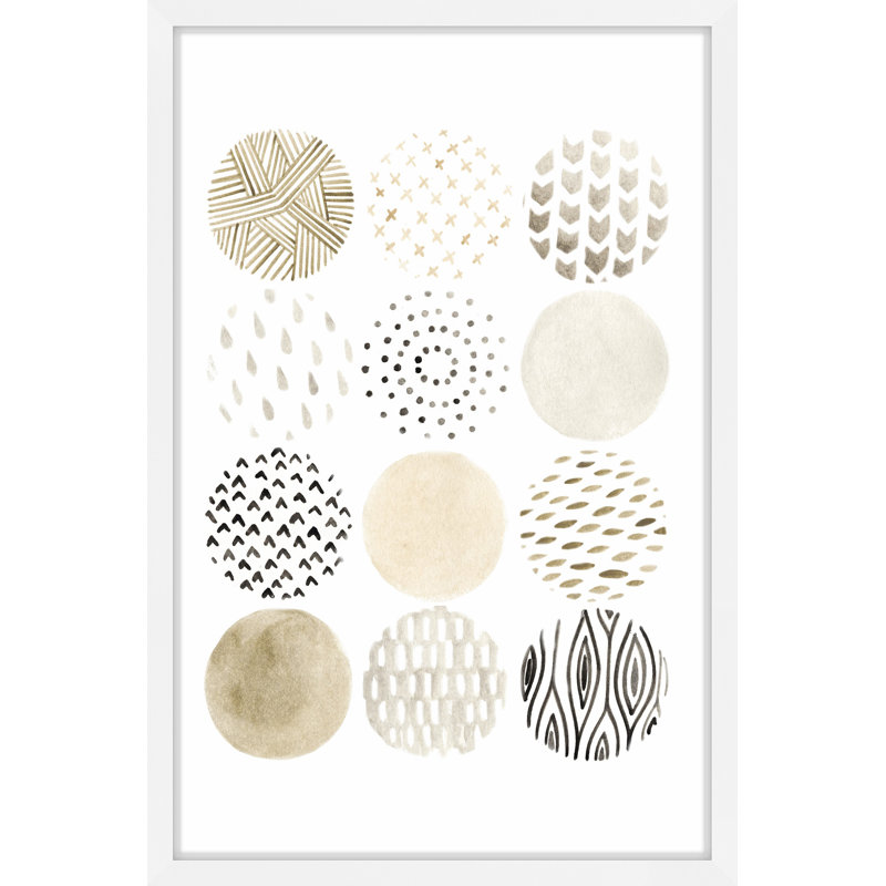 «Neutral Pattern Play I», reproduction d'art encadrée, H 18 po x l 12 po x P 1,5 po