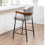 Tabouret de comptoir rembourré avec accoudoirs Devane-123161721