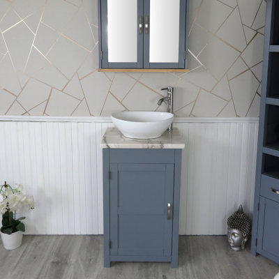 Slimline 515mm Free-standing Cloakroom Vanity Unit
