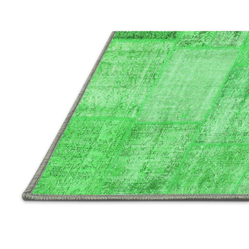 Tapis contemporains verts 944 lavables à la machine, Rectangle 2 pi x 3 pi