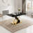 Marbled Glass Dining Table With X-Legs-591114373-591114374