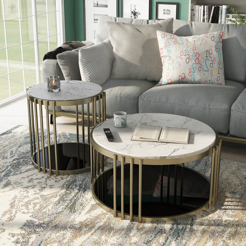 Mariah Coffee Table Set, 2 Pcs: Coffee Table, End Table
