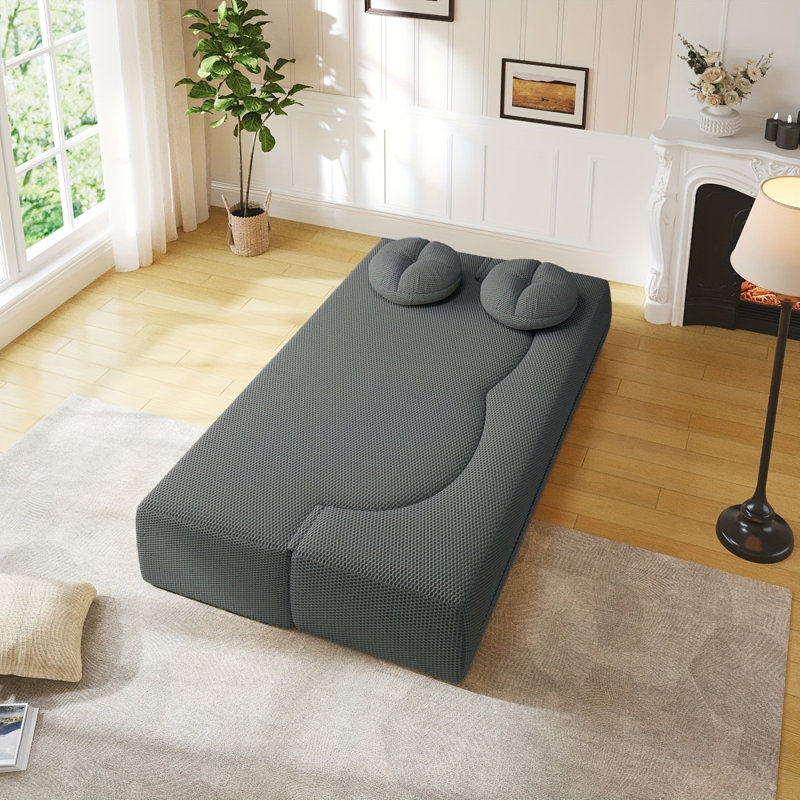 2-Seater Foldable Compressed Sofa Bed Gray