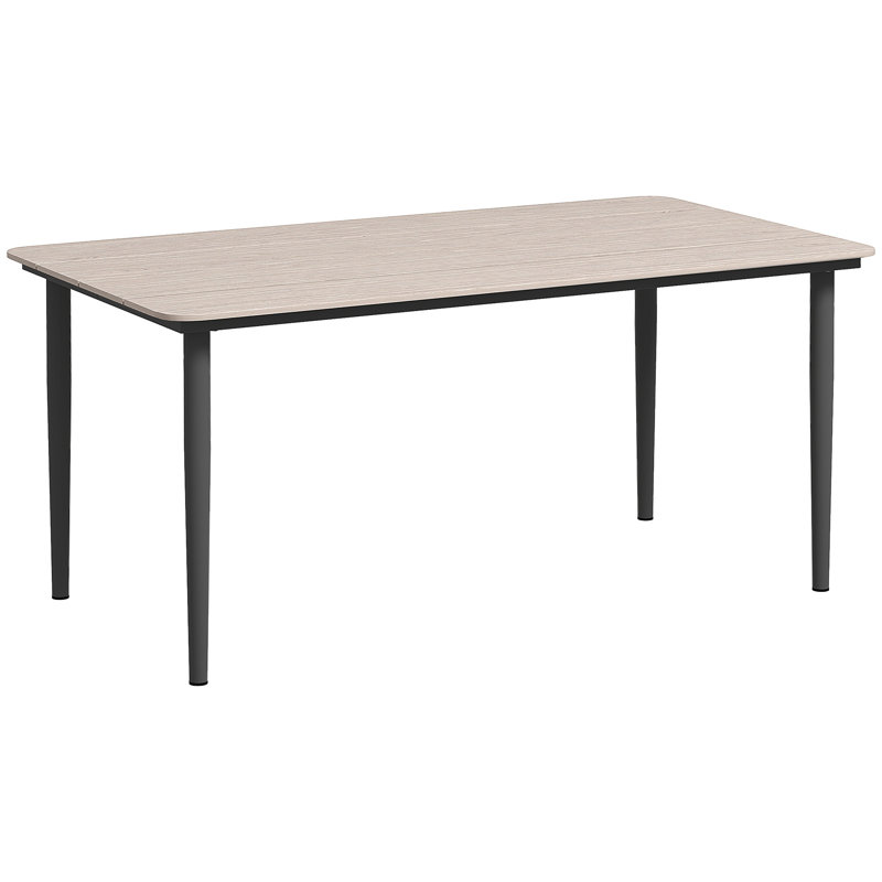 Celetha Rectangular Metal Outdoor Dining Table , 160cm W 90cm D