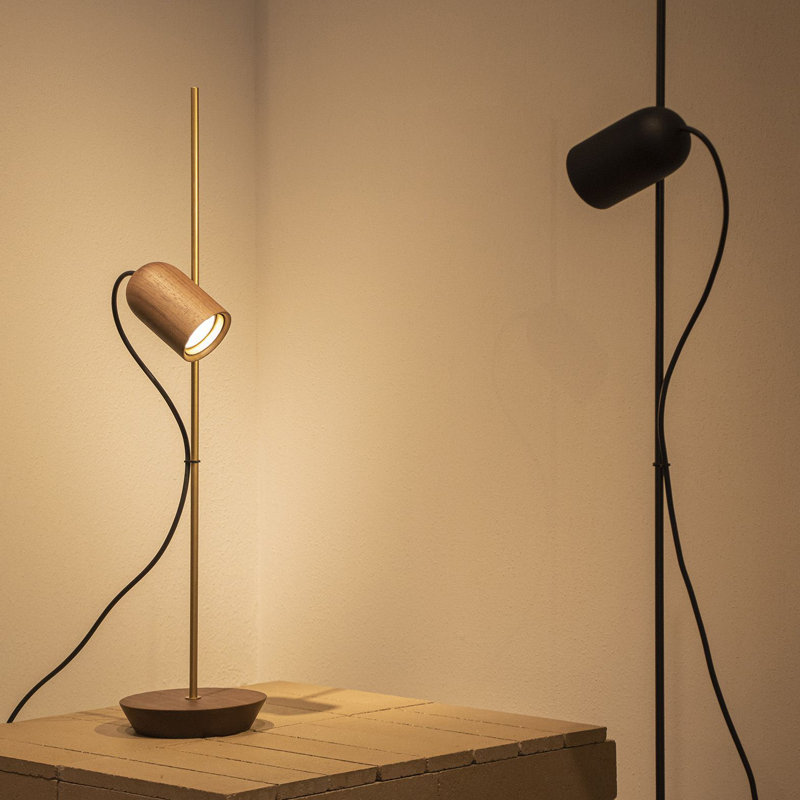 Onfa Table Lamp, Brass/Walnut, Walnut
