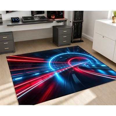 Tapis lavable à la machine avec envers antidérapant Futuristic Speedway