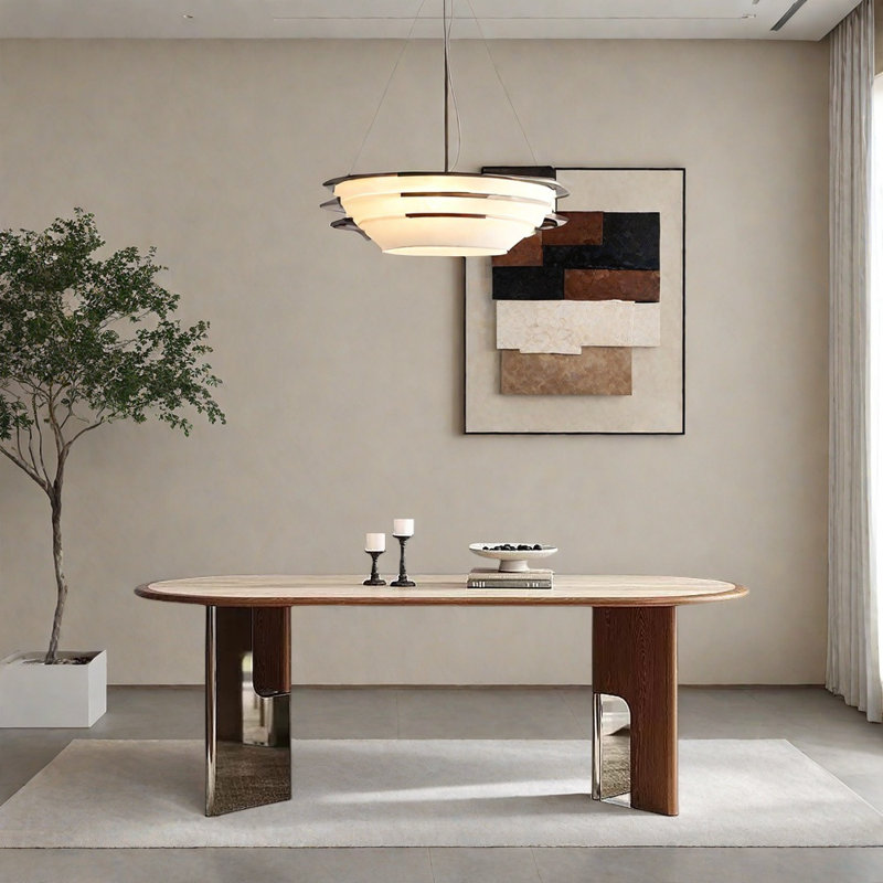 Oval solid wood rock slab dining table, 29.52”H x 62.99”L x 31.49”W