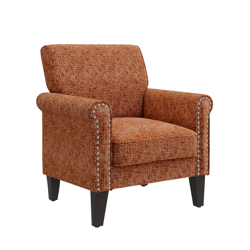 Kyhl Upholstered Armchair, Orange Chenille