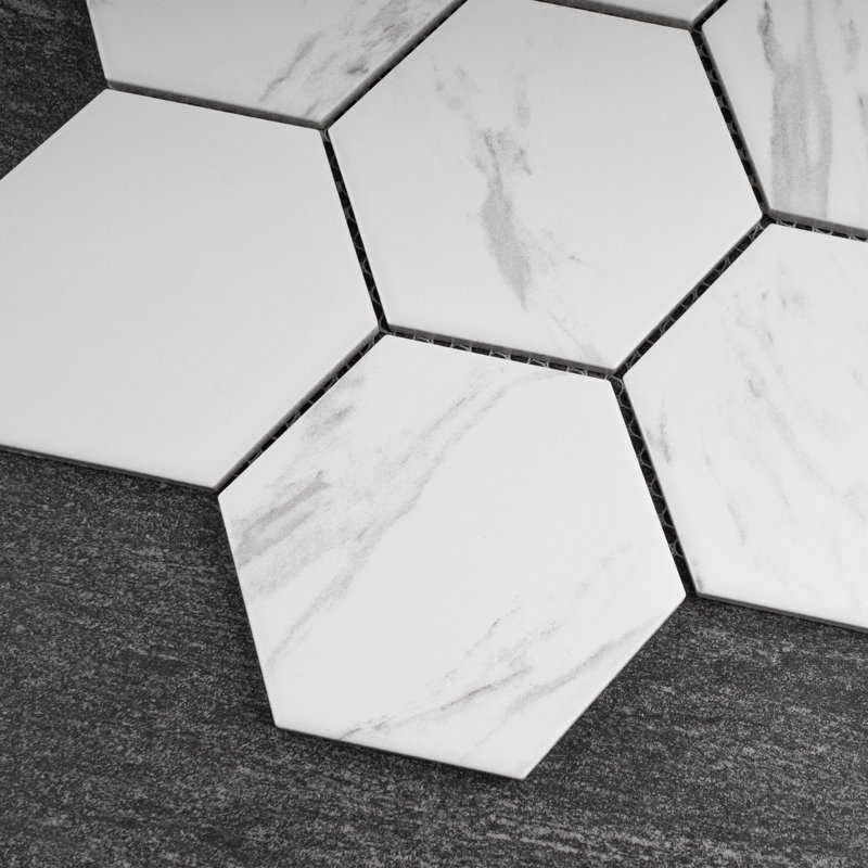 Porcetile 10.08 in. x 11.64 in. Honeycomb Matte Porcelain Mosaic Wall and Floor Tile