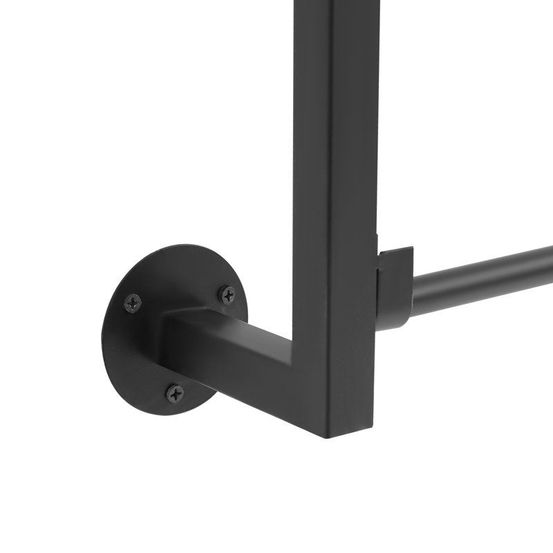 7-Tier Wall Mounted Ribbon/Towel Storage Rack, Black