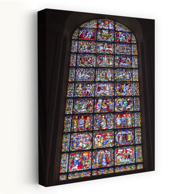 Stained Glass Window Of A Cathedral, Chartres Cathedral, Chartres, Eure-Et-Loir, France Contemporary Wall Art