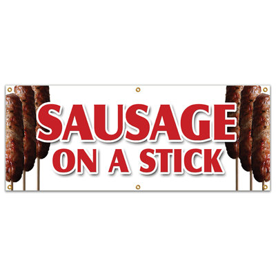 Signe de bannière saucisse sur bâton