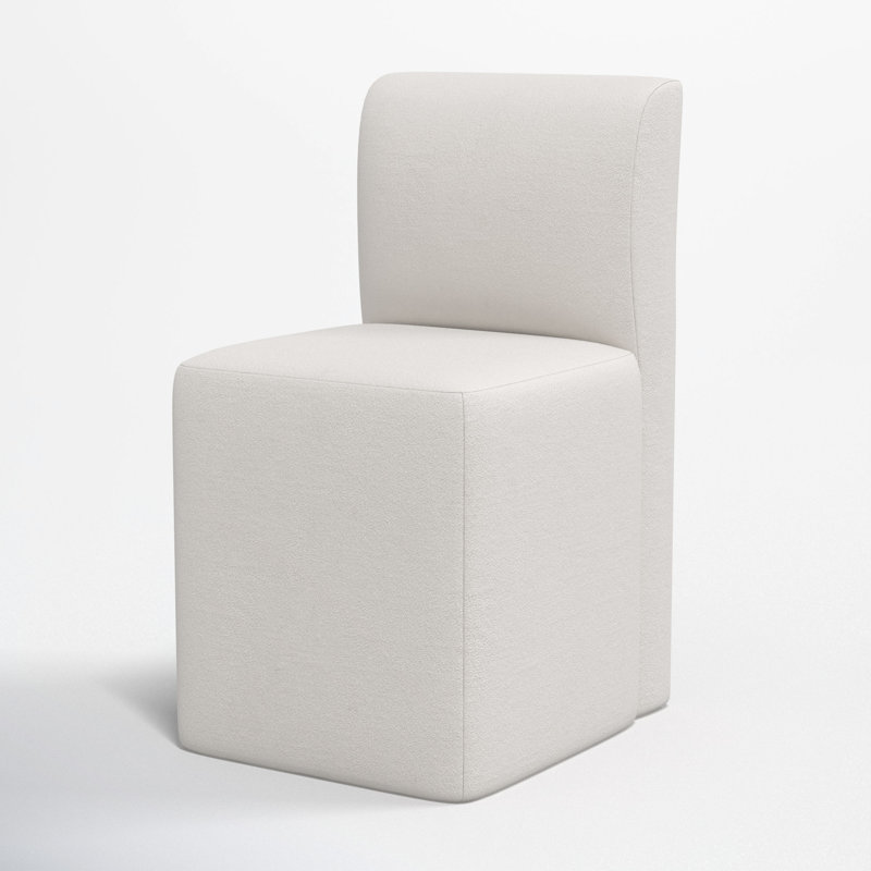 Chaise rembourrée avec roulettes Mendy, Velours performance gris clair Bella
