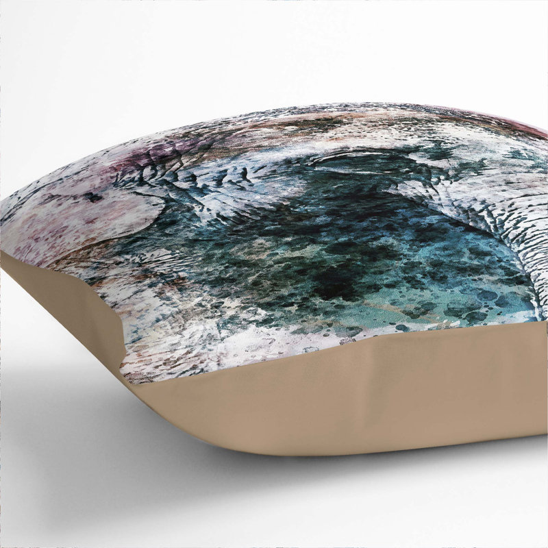 Abstract Square Throw Cushion, 40cm H x 40cm W x 15cm D, Stone