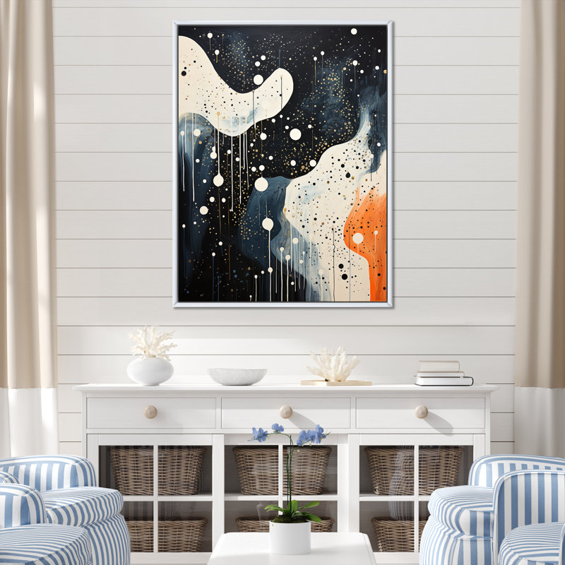 Collage moderne de scènes marines profondes - reproductions d'art abstrait, Cadre flottant blanc, H 32 po x l 16 po x P 1 po