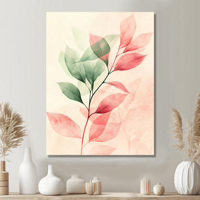 «Blush Botanical Leaves In Spring II», reproduction d'art botanique vert