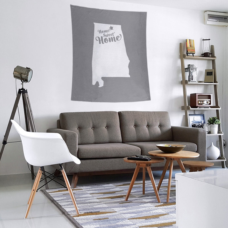 Tapisserie Home Sweet Huntsville, H 60 po x l 51 po, Gris