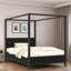 Lit plateforme à baldaquin en bois avec panneau cannelé et pieds robustes-1953687500-1953687502