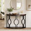 Console industrielle 43 po, canapé d'appoint en forme de demi-lune