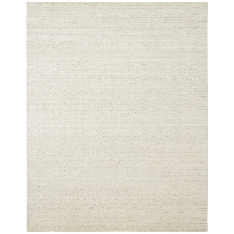 Tapis gris clair en laine Luxe, Rectangle 9 pi 6 po x 13 pi, Cream