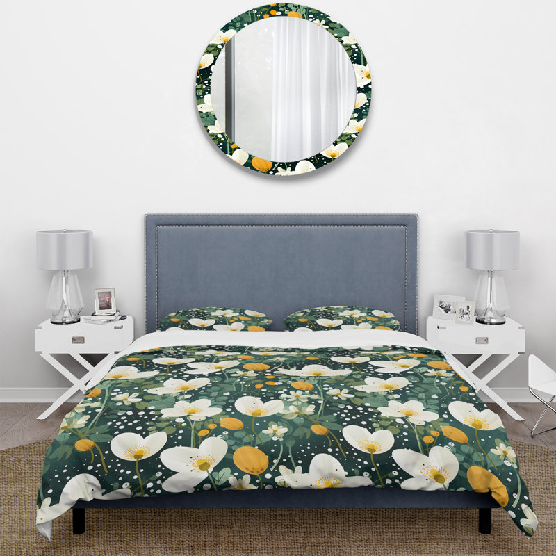 Ensemble de housse de couette à pois Natures Whispers Polka Dots Pattern, Housse de couette pour très grand lit et 2 très
