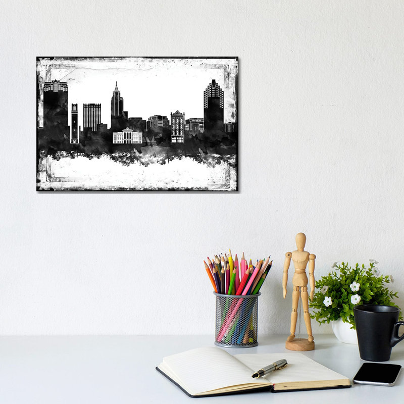 Raleigh Black And White Film by WallDecorAddict - Wrapped Canvas Print, 20.32 cm H x 30.48 cm W