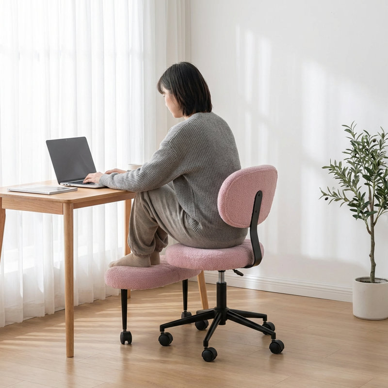 Ergonomic Multi-Position Office Chair with Swivel Seat and Adjustable Footrest for Enhanced Posture Support and Focus During Work or Meditation Sessions