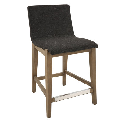 Klemens Upholstered Extra Tall Stool with Solid Wood Frame