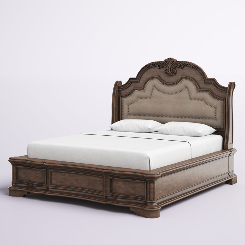 Cuney Upholstered Standard Bed, King, Light Sandstone