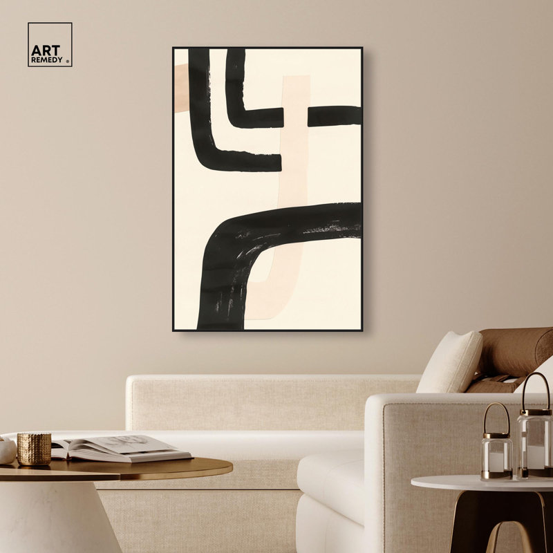 Décoration murale moderne Contempogeo II , Cadre flottant noir, H 55 po x l 37 po