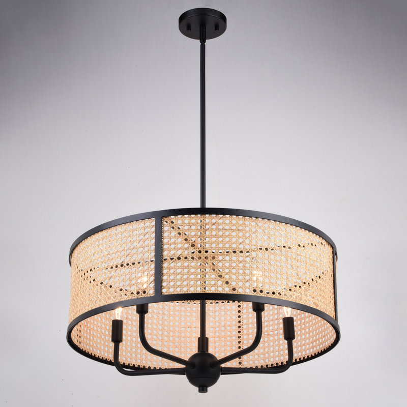 Luminaire suspendu tambour 5 lumières Amoriah