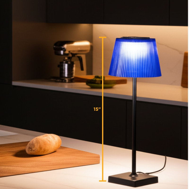 Lampe de table à abat-jour Abbott, Bleu